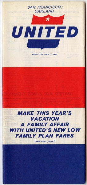 Image: timetable: United Air Lines, San Francisco and Oakland