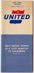 Image: timetable: United Air Lines, New York and Newark