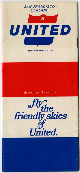 Image: timetable: United Air Lines, San Francisco and Oakland