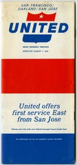 Image: timetable: United Air Lines, quick reference, San Francisco / Oakland / San Jose