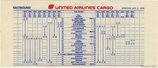 Image: timetable: United Airlines, cargo schedule