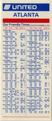 Image: timetable: United Airlines, quick reference Atlanta