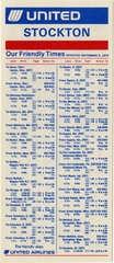 Image: timetable: United Airlines, quick reference Stockton