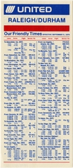 Image: timetable: United Airlines, quick reference Raleigh / Durham