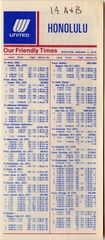 Image: timetable: United Airlines, quick reference Honolulu