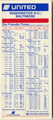 Image: timetable: United Airlines, quick reference Washington, D.C. / Baltimore