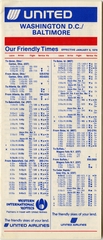 Image: timetable: United Airlines, quick reference Washington, D.C. / Baltimore