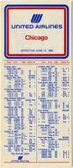 Image: timetable: United Airlines, quick reference Chicago