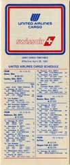 Image: timetable: United Airlines Cargo and Swissair