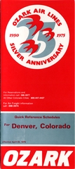 Image: timetable: Ozark Airlines, quick reference, Denver