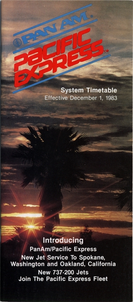 Image: timetable: Pacific Express / Pan American World Airways