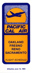 Image: timetable: Pacific Cal Air