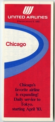 Image: timetable: United Airlines, quick reference Chicago