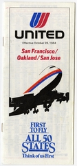 timetable: United Airlines, quick reference San Francisco / Oakland / San Jose