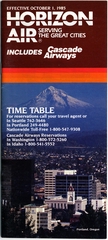 Image: timetable: Horizon Air and Cascade Airways