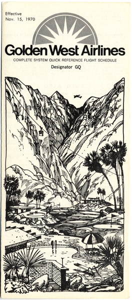 Image: timetable: Golden West Airlines, quick reference