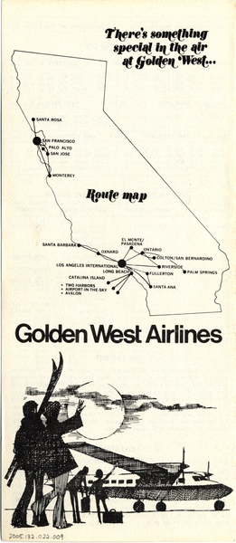 Image: timetable: Golden West Airlines, quick reference