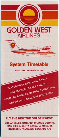 Timetable: Golden West Airlines