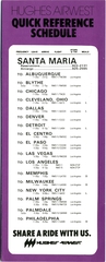 Image: timetable: Hughes Airwest, quick reference, Santa Maria