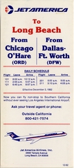 Image: timetable: Jet America Airlines, quick reference