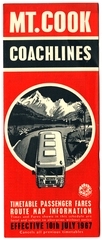 Image: timetable: Mt. Cook Airlines and Mt. Cook Coachlines