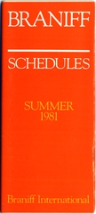 Image: timetable: Braniff Airlines, summer schedule
