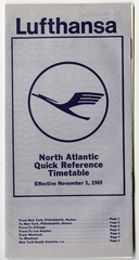 Image: timetable: Lufthansa German Airlines, North Atlantic quick reference