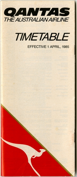 Image: timetable: Qantas Airways
