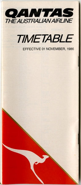 Image: timetable: Qantas Airways