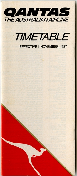 Image: timetable: Qantas Airways