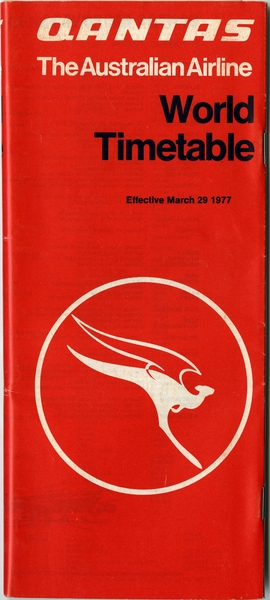 Image: timetable: Qantas Airways