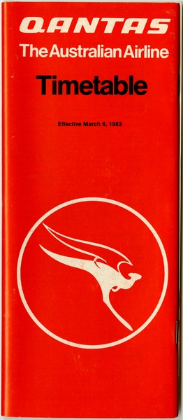Image: timetable: Qantas Airways