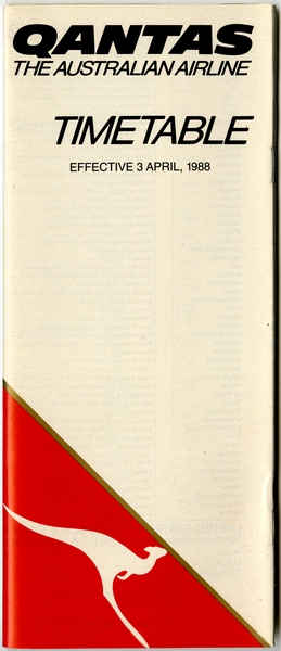 Image: timetable: Qantas Airways