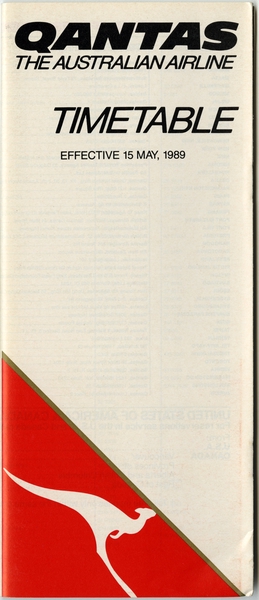 Image: timetable: Qantas Airways