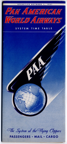Image: timetable: Pan American World Airways