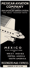Image: timetable: Pan American Airways, Mexican Aviation Company