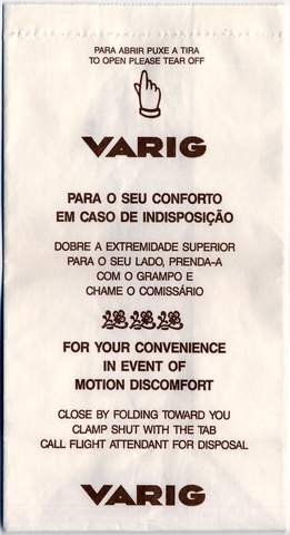 Airsickness bag: VARIG