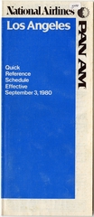 Image: timetable: Pan American World Airways, National Airlines, quick reference, Los Angeles