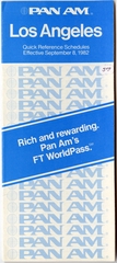 Image: timetable: Pan American World Airways, quick reference, Los Angeles
