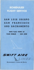 Image: timetable: Swift Aire Lines, San Luis Obispo, San Francisco and Sacramento