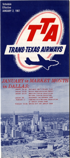 Image: timetable: Trans-Texas Airways