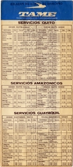Image: timetable: TAME (Transportes Aereos Militares Ecuatorianos)