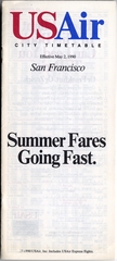 Image: timetable: USAir, San Francisco summer schedule