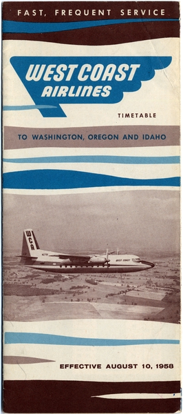 Image: timetable: West Coast Airlines