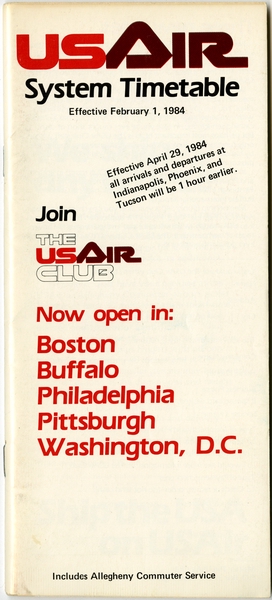 Image: timetable: USAir