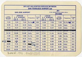 Image: timetable: SFO Helicopter
