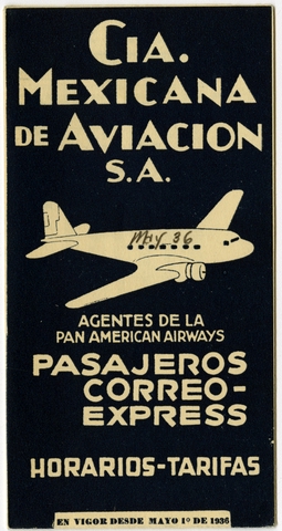 Timetable: Mexicana de Aviación, Pan American Airways