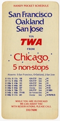 Image: timetable card: TWA (Trans World Airlines)