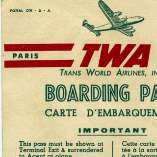 Image #1: boarding pass: TWA (Trans World Airlines)