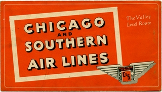 Image: ticket jacket and ticket: Chicago & Southern Air Lines (C&S)